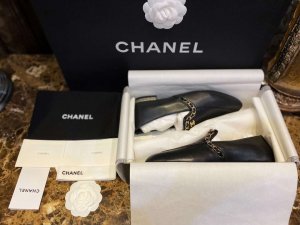 Chanel 34-41 黑色链条乐福鞋