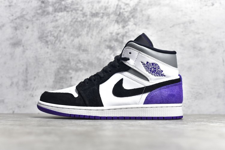 【男码】 市面唯一纯原级别 Air Jordan 1 MiD 黑白紫 尺码 40 40.5 41 42 42.5 43 44 44.5 45 46 - Click Image to Close