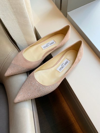 Jimmy Choo 跟高1cm 尖头、浅口、高温烫钻鞋面 鞋面：进口羊鲸 内里：进口全粒面水晶羊皮 大底：真皮大底 跟高： 平底1.0cm 中跟6.5cm 高跟8.5cm SIZE ：35-39 - Click Image to Close