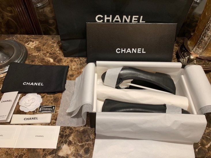 Chanel 芭蕾舞鞋全黑小羊皮 34-41 - Click Image to Close