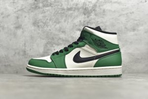 【情侣款】 市面唯一纯原级别 Air Jordan 1 MiD 凯尔特人 白绿脚趾 尺码 36 36.5 37.5 38 38.5 39 40 40.5 41 42 42.5 43 44 44.5 45 46