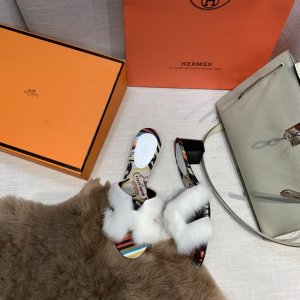 Hermes 水貂毛拖 35-42