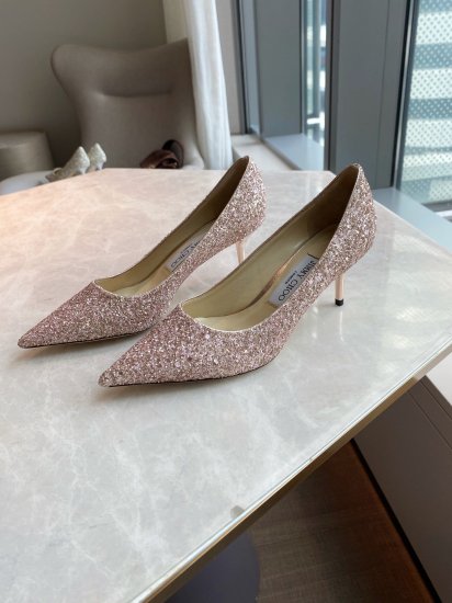 Jimmy Choo 6.5cm 尖头、浅口、鞋面粗细拼接 鞋面：高密度格丽特 内里：进口全粒面水晶羊皮 大底：真皮大底 跟高： 平底1.0cm 中跟6.5cm 高跟8.5cm /尺寸信息./ SIZE ：35-40 - Click Image to Close