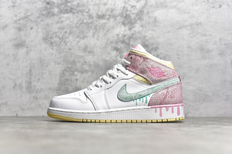 【女款】 市面唯一纯原级别 Air Jordan 1 MiD 白粉 冰淇淋 尺码 35.5 36 36.5 37.5 38 38.5 39 - Click Image to Close