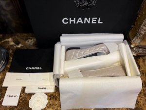 Chanel 原厂油蜡正品皮之灰色菱格 34-41