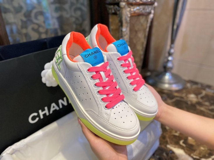 Chanel 小C 彩虹拼色小白鞋 35-40 - Click Image to Close