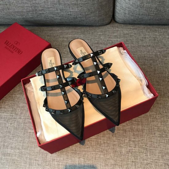 Valentino Rockstud 新款进口胎小牛 - 真空电镀铆钉 - 进口胎小牛皮/进口网布/水染羊皮内里 - 意大利真皮大底 - 鞋跟高 6cm - 尺码 35-39 - Click Image to Close