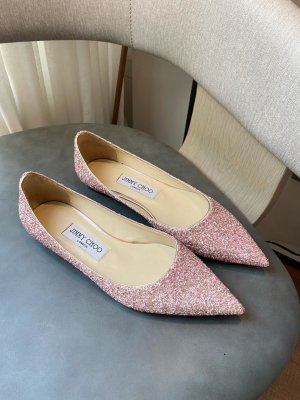 Jimmy Choo 1cm 尖头、浅口、鞋面粗细拼接 鞋面：高密度格丽特 内里：进口全粒面水晶羊皮 大底：真皮大底 跟高： 平底1.0cm 中跟6.5cm 高跟8.5cm /尺寸信息./ SIZE ：35-40