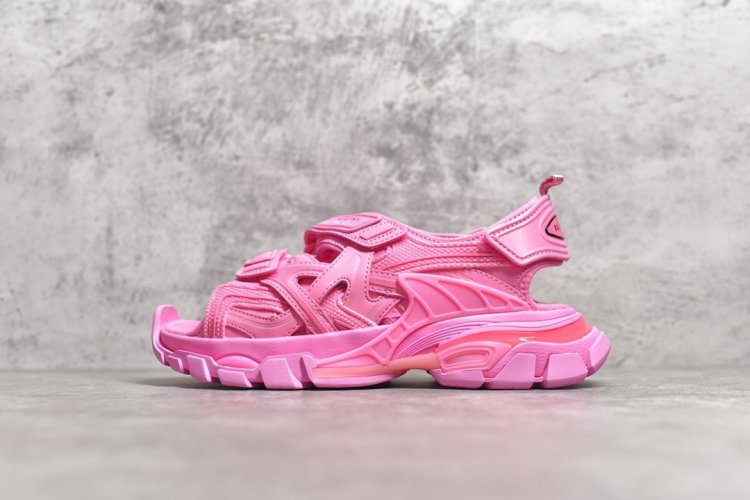 女码Balenciaga巴黎世家 Track Sandal Sneakers 粉色 巴黎3代工厂出品 七层组合大底 包装 细节专柜一致 size 35 36 37 38 39 40 - Click Image to Close