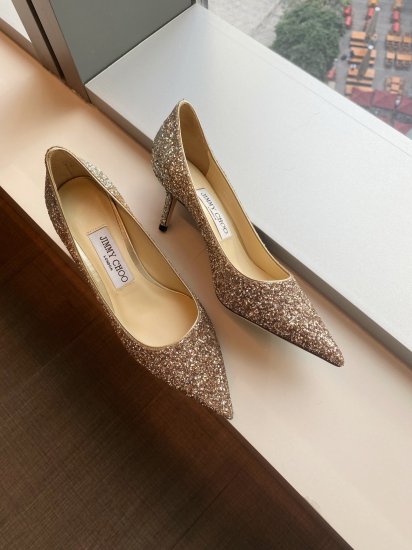 Jimmy Choo 跟高6.5cm 尖头、浅口、鞋面粗细拼接 鞋面：高密度格丽特 内里：进口全粒面水晶羊皮 大底：真皮大底 跟高： 平底1.0cm 中跟6.5cm 高跟8.5cm /尺寸信息./ SIZE ：35-40 - Click Image to Close