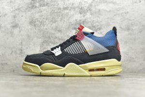 【情侣款】大厂出品 纯原级别「尼克杨同款」Union LA x NK Air Jordan 4 Retro SP"Off Noir"黑篮 原楦原档案开发纸版楦型 原装超清印花隔色纸张 进口固色翻毛皮革鞋面 原厂材料 尺码：36 36.5 37.5 38 3