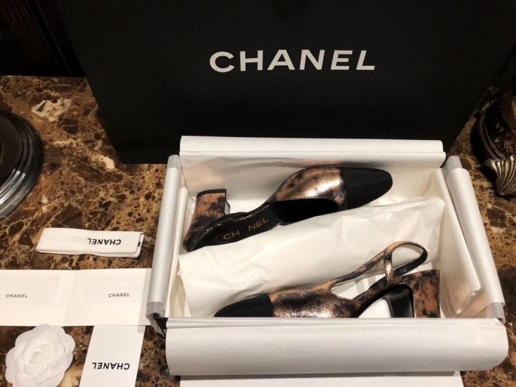 Chanel 爆裂玫瑰金6.5cm后系带 34-41 - Click Image to Close