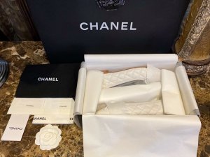 Chanel 定制进口大象纹胎牛皮菱格白 34-41