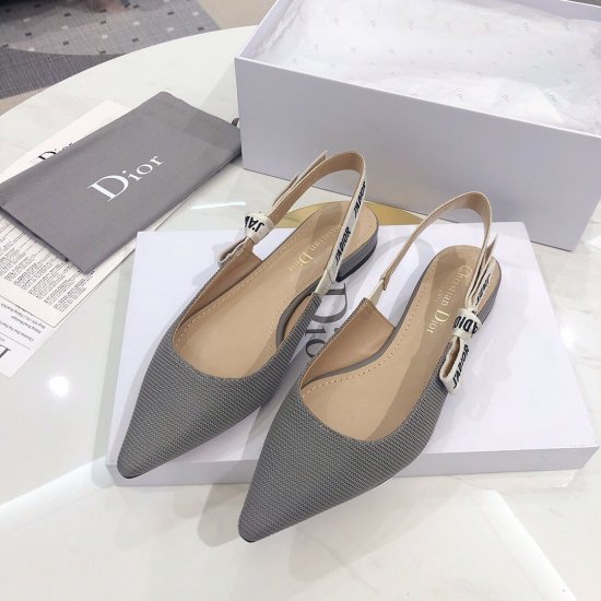 Dior 2020黑色螺纹布平底 面料：原版黑色螺纹布 内里：原版羊皮 大底：意大利真皮底 跟高：平底 码数：34-41 - Click Image to Close