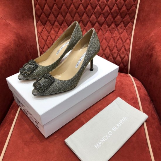 Manolo Blahnik 拉丝系列 原版定制 羊皮内里 意大利真皮大底 7cm 枪钻 码数35-41码 - Click Image to Close