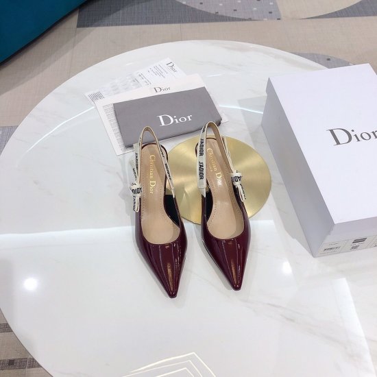 Dior 2020酒红色漆皮6.5cm 面料：原版进口上等漆皮 内里：原版羊皮 大底：意大利真皮底 跟高：6.5cm 码数：34-40 - Click Image to Close