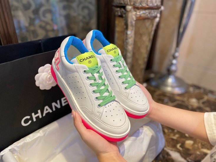 Chanel 小C 彩虹拼色小白鞋 35-40 - Click Image to Close