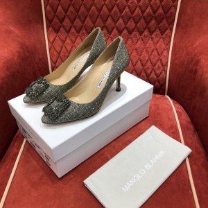 Manolo Blahnik 拉丝系列 原版定制 羊皮内里 意大利真皮大底 7cm 枪钻 码数35-41码