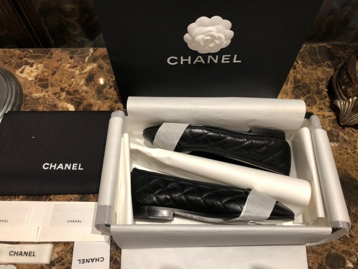 Chanel 进口定制大象纹胎牛菱格芭蕾舞鞋 34-41 - Click Image to Close