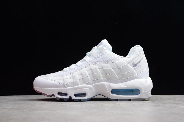 【男码】纯原版本--Nike Air Max 95 全白 红蓝底 ！ 尺码 : 40 40.5 41 42 42.5 43 44 44.5 45 46 - Click Image to Close