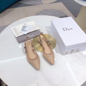 Dior/迪奥 2020杏色网面平底 面料：原版机织网面 内里：原版羊皮 大底：意大利真皮底 跟高：平底 Size：34-41