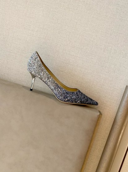 Jimmy Choo 跟高6.5cm 尖头、浅口、鞋面粗细拼接 鞋面：高密度格丽特 内里：进口全粒面水晶羊皮 大底：真皮大底 跟高： 平底1.0cm 中跟6.5cm 高跟8.5cm /尺寸信息./ SIZE ：35-40 - Click Image to Close