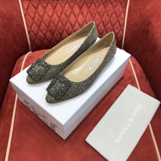 Manolo Blahnik 原版定制 羊皮内里 意大利真皮大底 平底 枪钻 码数35-41码 - Click Image to Close