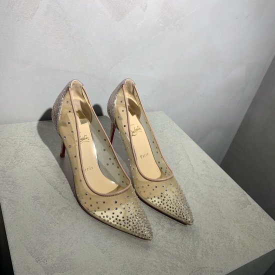 Christian Louboutin 网面铆钉款 size：34～40 正码 跟高：8.5cm - Click Image to Close