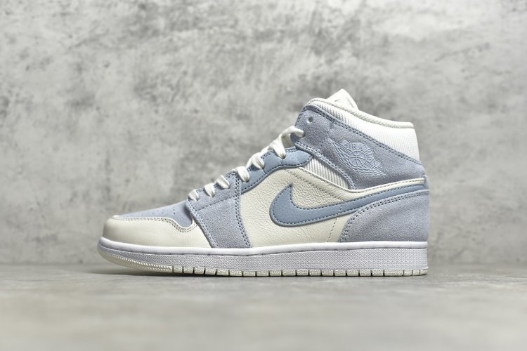 【男码】 市面唯一纯原级别 Air Jordan 1 MiD 灰蓝 尺码 40 40.5 41 42 42.5 43 44 44.5 45 46 - Click Image to Close