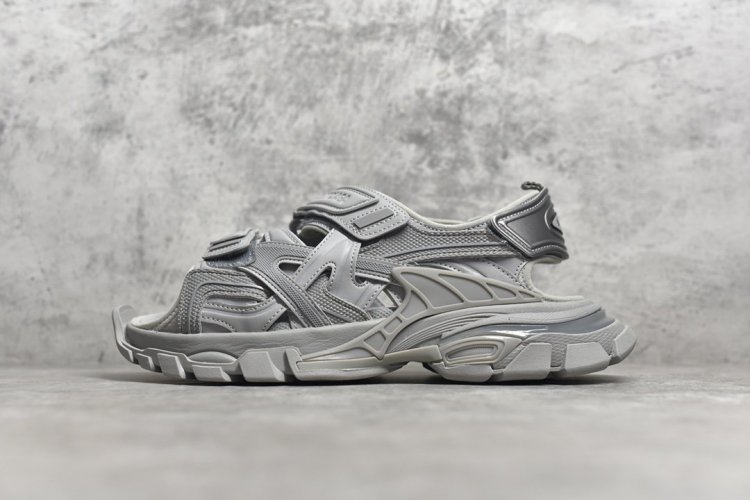 调价！！【情侣款】 Balenciaga巴黎世家 Track Sandal Sneakers 灰色 巴黎3代工厂出品 七层组合大底 包装 细节专柜一致 size 35 36 37 38 39 40 41 42 43 44 45 - Click Image to Close