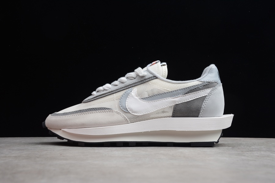 【情侣款】纯原版本--Sacai x Nike LDWaffle 联名走秀款 白灰 #解构高端跑鞋 完美鞋型 #双钩双鞋舌（正确一层外露 一层包边） #原厂网布 透气性无敌 尺码 : 36 36.5 37.5 38 38.5 39 40 40.5 41 4